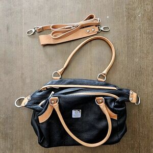 Black and Tan Leather IMEDICI Handbag